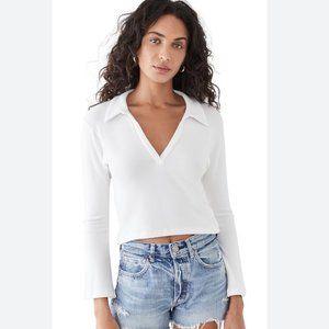 NWT - LNA Thermal Polo Crop Top - Size M - White